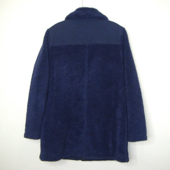 PENDLETON Womens Navy Berber Fleece Barn Coat Size M - Picture 4 of 12